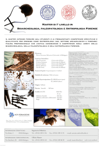 Master di I° livello in Bioarcheologia, paleopatologia e Antropologia
