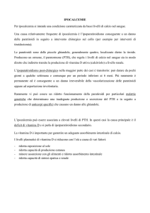 IPOCALCEMIE Per ipocalcemia si intende una