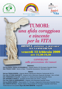 TUMORI: una sfida coraggiosa e vincente per la VITA