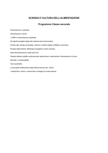 SCIENZA E CULTURA DELL`ALIMENTAZIONE Programma Classe