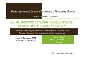 CATASTO - CATEGORIE SPECIALI - 2016 01