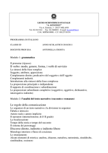Il verbo: modo, genere, forma, i verbi di servizio Le regole della