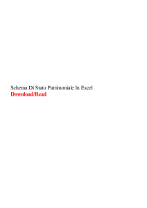 Schema Di Stato Patrimoniale In Excel