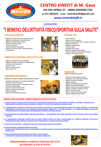 i benefici dell`attività fisico/sportiva sulla salute