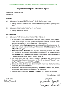 Programma di lingua e letteratura inglese
