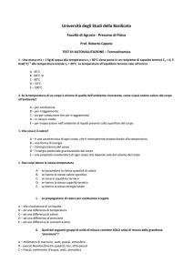 Test di autovalutazione - Termodinamica