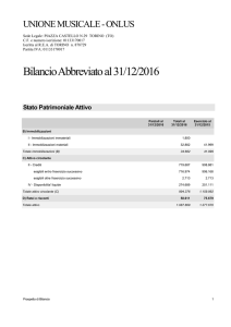 Bilancio Abbreviato al31/12/2016