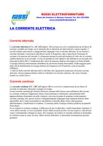 la corrente elettrica - ROSSI ELETTROFORNITURE