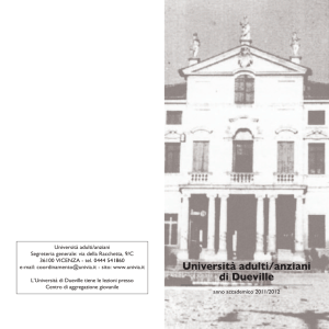 Anno accademico 2011-2012 - Universita` Adulti/Anziani