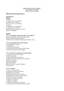 UD1 Le equazioni di primo grado a un incognita. UD2
