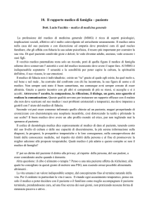 10. Il rapporto medico di famiglia-paziente