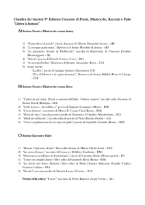 Classifica dei vincitori 3^ Edizione Concorso di Poesie