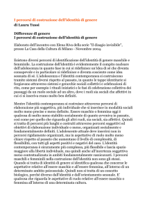 I percorsi di costruzione dell`identità di genere