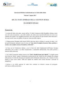 art. 32: stati generali della salute in sicilia statement finale