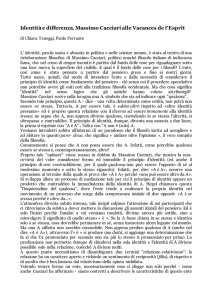 Identità e differenza. Massimo Cacciari alle