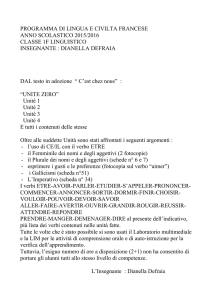 PROGRAMMA DI LINGUA E CIVILTA FRANCESE
