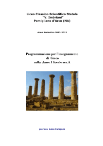 Greco I Ac - Liceo Classico Scientifico Statale VITTORIO IMBRIANI