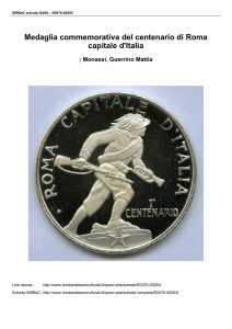Medaglia commemorativa del centenario di Roma capitale d`Italia