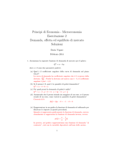 Esercizi 02. Domanda, offerta ed equilibrio di mercato - e