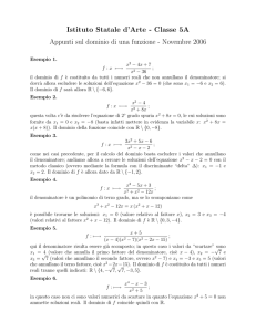Esercizi svolti sul dominio di una funzione razionale fratta