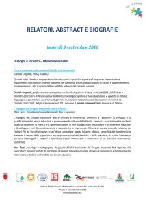 relatori, abstract e biografie - Centro per la Salute del Bambino
