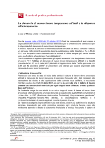 Il punto di pratica professionale La denuncia di nuovo lavoro
