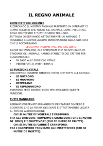 il regno animale - Scuola SB Capitanio