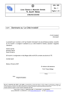 Seminario su `Le Città Invisibili`