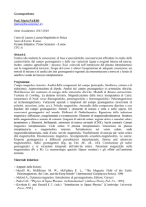 Geomagnetismo Prof. Mario PARISI () Anno