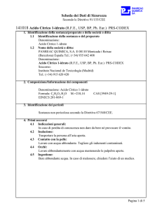Scheda dei Dati di Sicurezza 141018 Acido Citrico 1