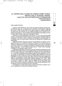 la teoria della nascita umana come fonda- mento delle