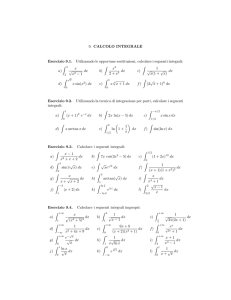 9. CALCOLO INTEGRALE Esercizio 9.1. Utilizzando le opportune