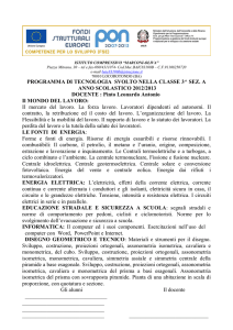 PROGRAMMA DI TECNOLOGIA SVOLTO NELLA - Marconi