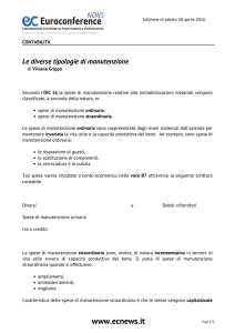 Le diverse tipologie di manutenzione
