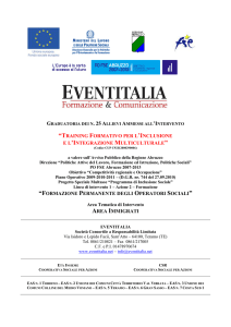 “TRAINING FORMATIVO PER L`INCLUSIONE E L`INTEGRAZIONE