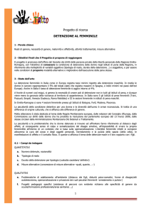 Progetto di ricerca DETENZIONE AL FEMMINILE