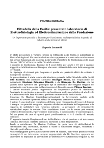 Cittadella della Carità: presentato laboratorio di Elettrofisiologia ed
