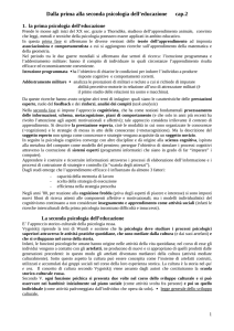 Dalla prima alla seconda psicologia dell` educazione
