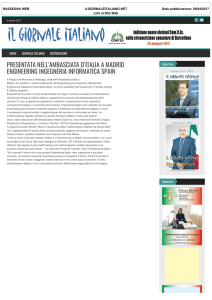 presentata nell`ambasciata d`italia a madrid engineering ingegneria