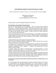 SINCRONIZZAZIONE IN RETI DI OSCILLATORI