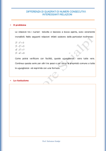 differenza di quadrati di numeri consecutivi