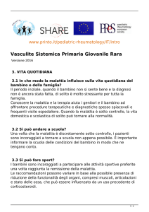 Vasculite Sistemica Primaria Giovanile Rara