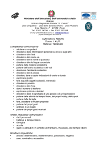 CONTENUTI MINIMI Classe 1 AL/FL Materia: TEDESCO