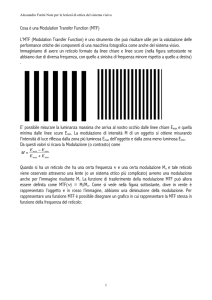 Cosa è una Modulation Transfer Function (MTF) L`MTF (Modulation