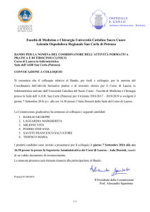 UNIVERSITA` CATTOLICA DEL SACRO CUORE