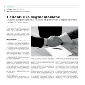I clienti e la segmentazione