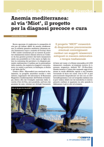 Anemia mediterranea: al via `Miot`, il progetto per la