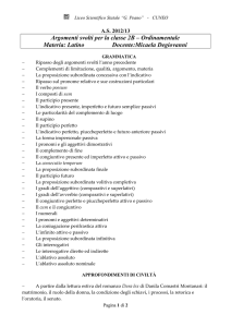 Argomenti svolti per la classe 2B – Ordinamentale Materia: Latino