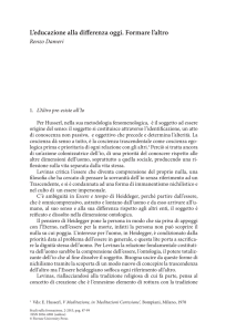 L`educazione alla differenza oggi. Formare l`altro