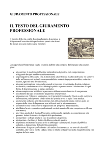 giuramento professionale - San Camillo